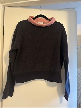 & Other Stories dark blue Sweater with Pink Rolled Turtleneck